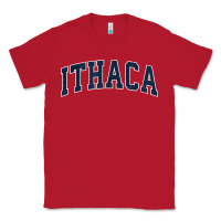 Red ithaca new york ny vintage sports design navy design t shirt Classic Tee - linhVisuals