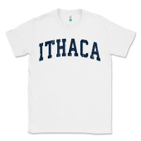 White ithaca new york ny vintage sports design navy design t shirt Classic Tee - linhVisuals