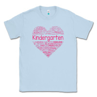 Dusty Blue cute love heart kindergarten teacher valentines day womens Classic Tee - linhVisuals