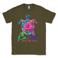 Army Green kauai hawaii vacation 2022 sea turtle flower tropical t shirt Classic Tee - linhVisuals
