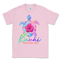 Kauai Hawaii Vacation 2022 Sea Turtle Flower Tropical T Shirt Classic Tee | Teevron