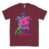 Burgundy kauai hawaii vacation 2022 sea turtle flower tropical t shirt Classic Tee - linhVisuals