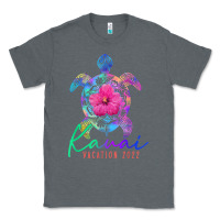 Charcoal Heather kauai hawaii vacation 2022 sea turtle flower tropical t shirt Classic Tee - linhVisuals