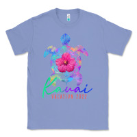 Colony Blue kauai hawaii vacation 2022 sea turtle flower tropical t shirt Classic Tee - linhVisuals