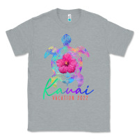 Heather Grey kauai hawaii vacation 2022 sea turtle flower tropical t shirt Classic Tee - linhVisuals