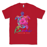 Red kauai hawaii vacation 2022 sea turtle flower tropical t shirt Classic Tee - linhVisuals