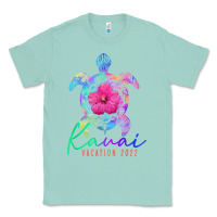 Seafoam kauai hawaii vacation 2022 sea turtle flower tropical t shirt Classic Tee - linhVisuals