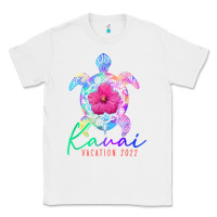 White kauai hawaii vacation 2022 sea turtle flower tropical t shirt Classic Tee - linhVisuals