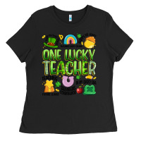 Black one lucky teacher lucky charm Ladies Tee - Artiststas