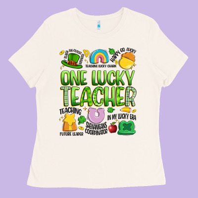 One Lucky Teacher Lucky Charm Ladies Tee Designed By Artiststas