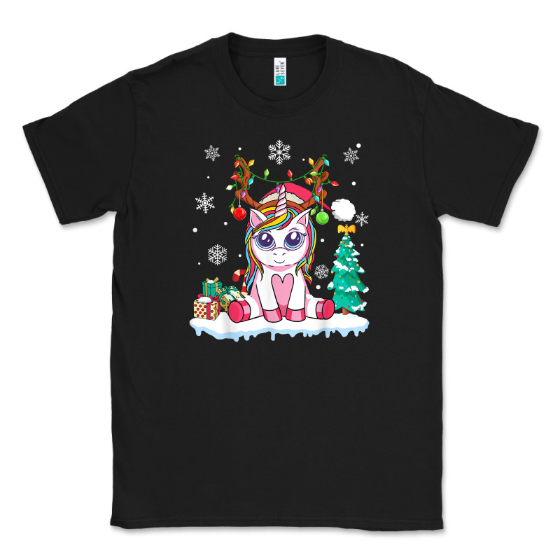 Cute Unicorn Christmas Shirt Kid Girls Women Deer Santa Xmas 1 Classic Tee by linhVisuals | Teevron