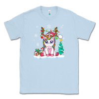 Dusty Blue cute unicorn christmas shirt kid girls women deer santa xmas 1 Classic Tee - linhVisuals