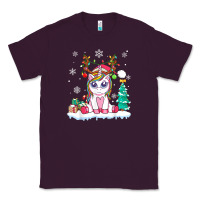 Plum cute unicorn christmas shirt kid girls women deer santa xmas 1 Classic Tee - linhVisuals