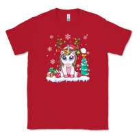 Red cute unicorn christmas shirt kid girls women deer santa xmas 1 Classic Tee - linhVisuals