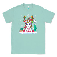 Seafoam cute unicorn christmas shirt kid girls women deer santa xmas 1 Classic Tee - linhVisuals