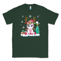 Sports Green cute unicorn christmas shirt kid girls women deer santa xmas 1 Classic Tee - linhVisuals