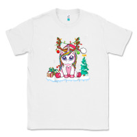 White cute unicorn christmas shirt kid girls women deer santa xmas 1 Classic Tee - linhVisuals