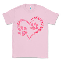Bubblegum Pink funny valentine day gift t  shirt paw print heart dog cat owner lover Classic Tee - linhVisuals