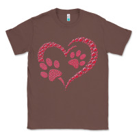 Chestnut funny valentine day gift t  shirt paw print heart dog cat owner lover Classic Tee - linhVisuals