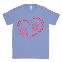 Colony Blue funny valentine day gift t  shirt paw print heart dog cat owner lover Classic Tee - linhVisuals