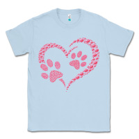 Dusty Blue funny valentine day gift t  shirt paw print heart dog cat owner lover Classic Tee - linhVisuals