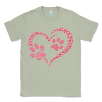 Matcha funny valentine day gift t  shirt paw print heart dog cat owner lover Classic Tee - linhVisuals