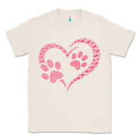 Natural funny valentine day gift t  shirt paw print heart dog cat owner lover Classic Tee - linhVisuals
