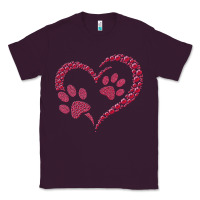 Plum funny valentine day gift t  shirt paw print heart dog cat owner lover Classic Tee - linhVisuals