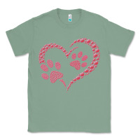 Sage funny valentine day gift t  shirt paw print heart dog cat owner lover Classic Tee - linhVisuals
