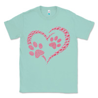 Seafoam funny valentine day gift t  shirt paw print heart dog cat owner lover Classic Tee - linhVisuals