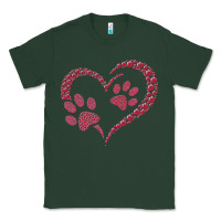 Sports Green funny valentine day gift t  shirt paw print heart dog cat owner lover Classic Tee - linhVisuals
