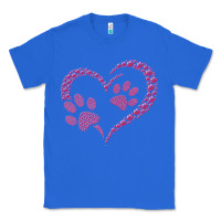 True Royal funny valentine day gift t  shirt paw print heart dog cat owner lover Classic Tee - linhVisuals