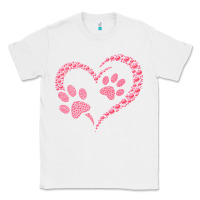 White funny valentine day gift t  shirt paw print heart dog cat owner lover Classic Tee - linhVisuals