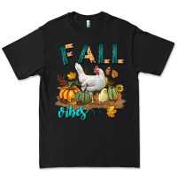 Black Fall Vibes Chicken Premium Tee - LillyAllenDesigns