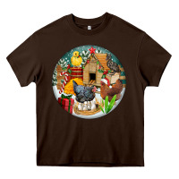 Chocolate Brown Christmas coop ornament Heavy Core Tee - FaDigitalArtStudio