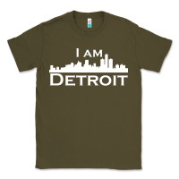 Army Green I Am Detroit Classic Tee - linhVisuals
