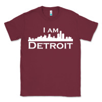 Burgundy I Am Detroit Classic Tee - linhVisuals