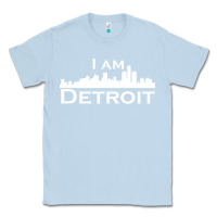 Dusty Blue I Am Detroit Classic Tee - linhVisuals