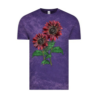 Cloud Purple 2 Chocolate sunflower Vintage Tee - LillyAllenDesigns