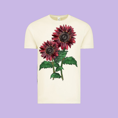 2 Chocolate Sunflower Vintage Tee Designed By Lillyallendesigns