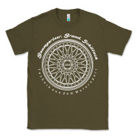 Army Green BBS Wheel Classic Tee - linhVisuals