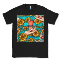 Black hand cream nail polish remover and sunflowers with leopard and glitter Classic Tee - BundleAndBundleShop