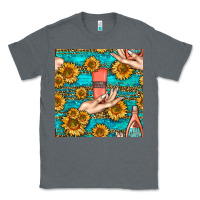 Charcoal Heather hand cream nail polish remover and sunflowers with leopard and glitter Classic Tee - BundleAndBundleShop