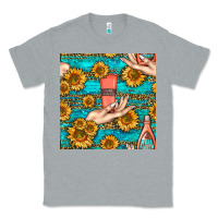 Heather Grey hand cream nail polish remover and sunflowers with leopard and glitter Classic Tee - BundleAndBundleShop