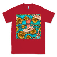 Red hand cream nail polish remover and sunflowers with leopard and glitter Classic Tee - BundleAndBundleShop