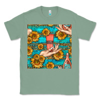 Sage hand cream nail polish remover and sunflowers with leopard and glitter Classic Tee - BundleAndBundleShop