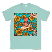 Seafoam hand cream nail polish remover and sunflowers with leopard and glitter Classic Tee - BundleAndBundleShop