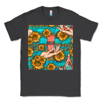 Smoke hand cream nail polish remover and sunflowers with leopard and glitter Classic Tee - BundleAndBundleShop