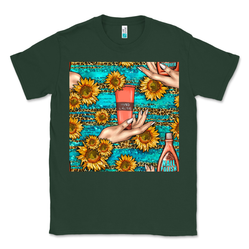 Hand Cream Nail Polish Remover And Sunflowers With Leopard And Glitter Classic Tee by BundleAndBundleShop | Teevron