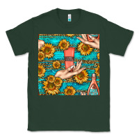 Sports Green hand cream nail polish remover and sunflowers with leopard and glitter Classic Tee - BundleAndBundleShop